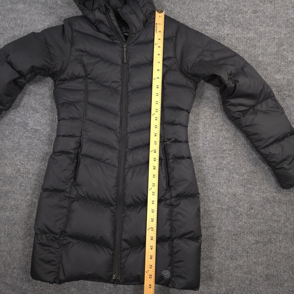 Mountain Hardwear Jacket Womens XS Black Down Puffer Removable Hood Full Zip - Picture 9 of 12